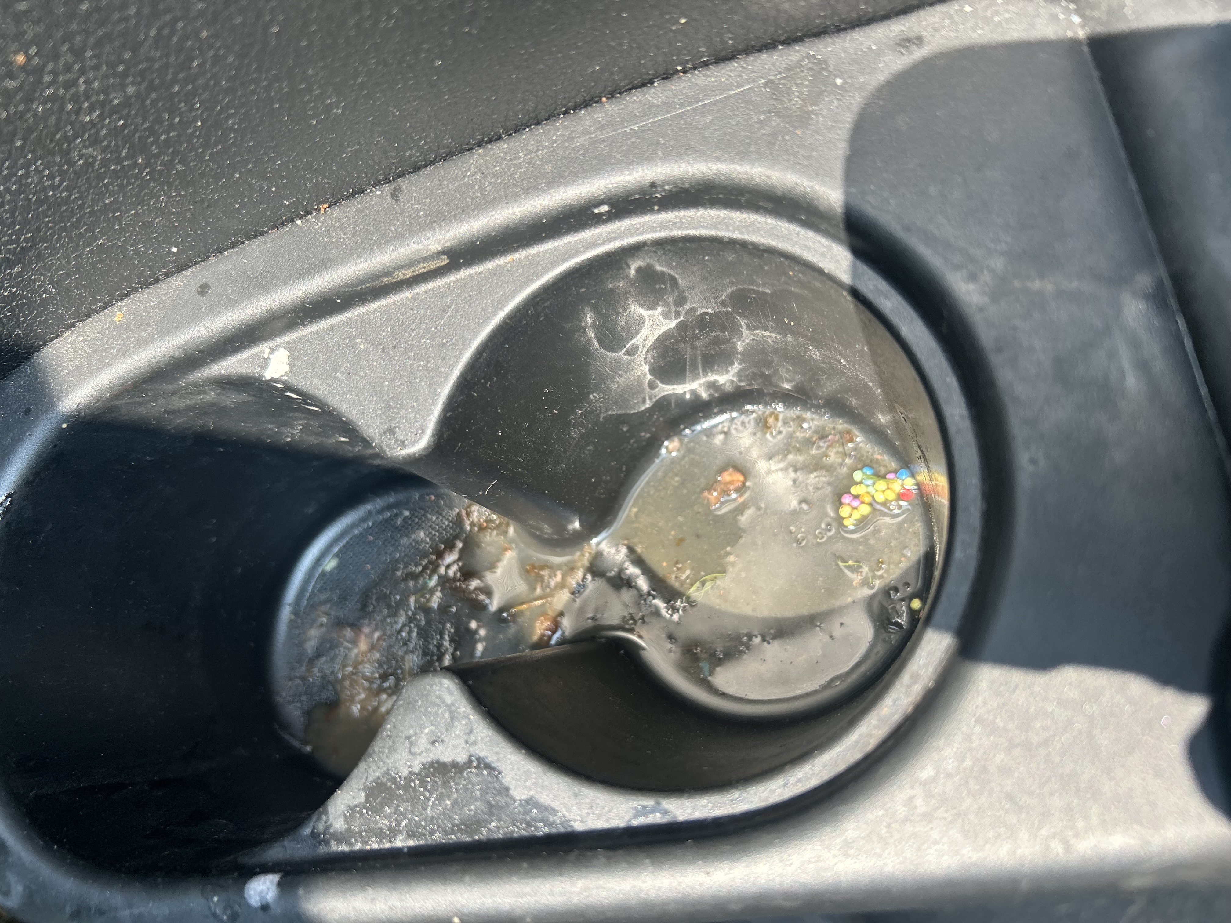 Minivan rear seats — stained before deep clean