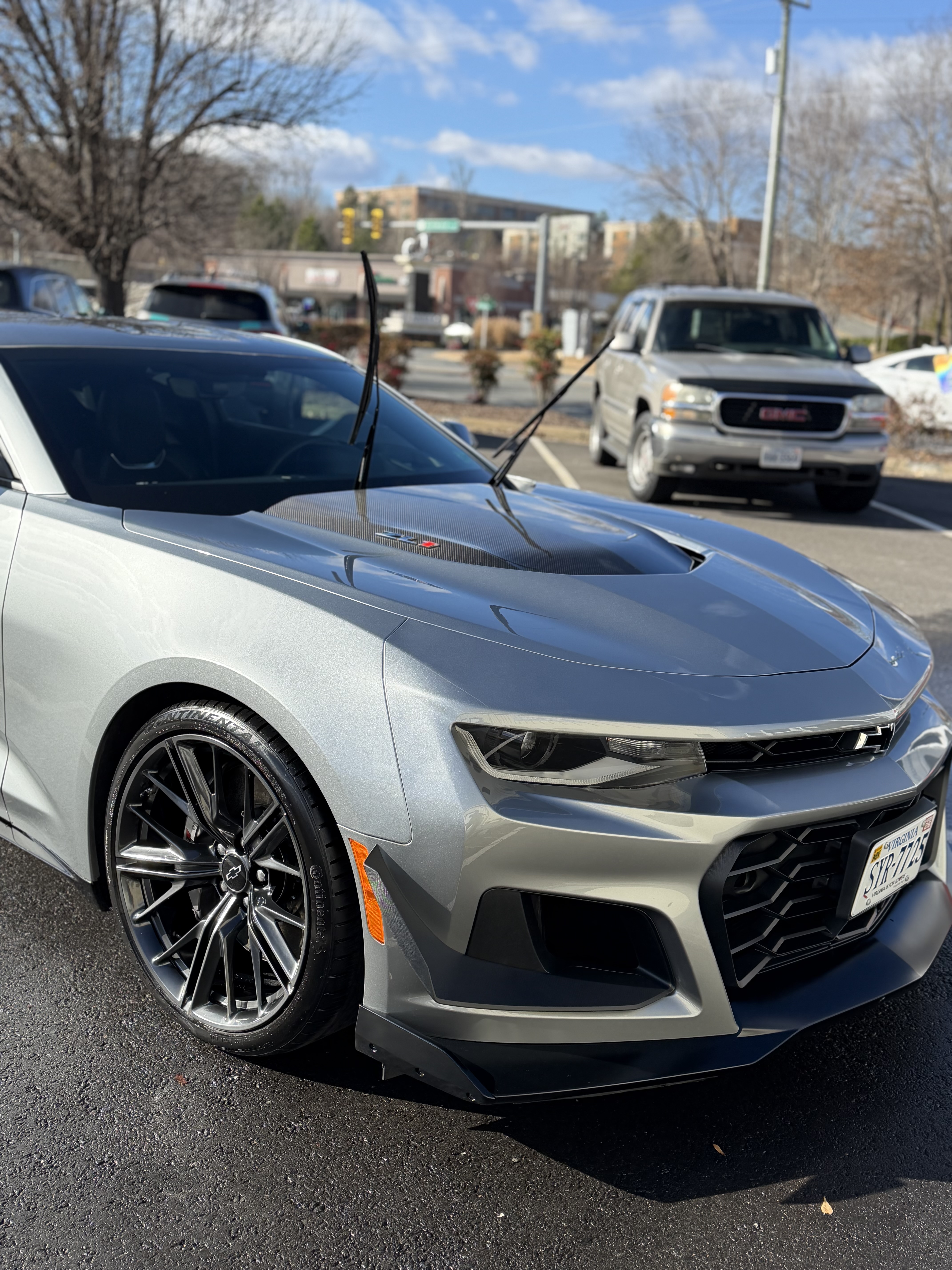 Camaro ZL1 — front three-quarter gleaming after detail