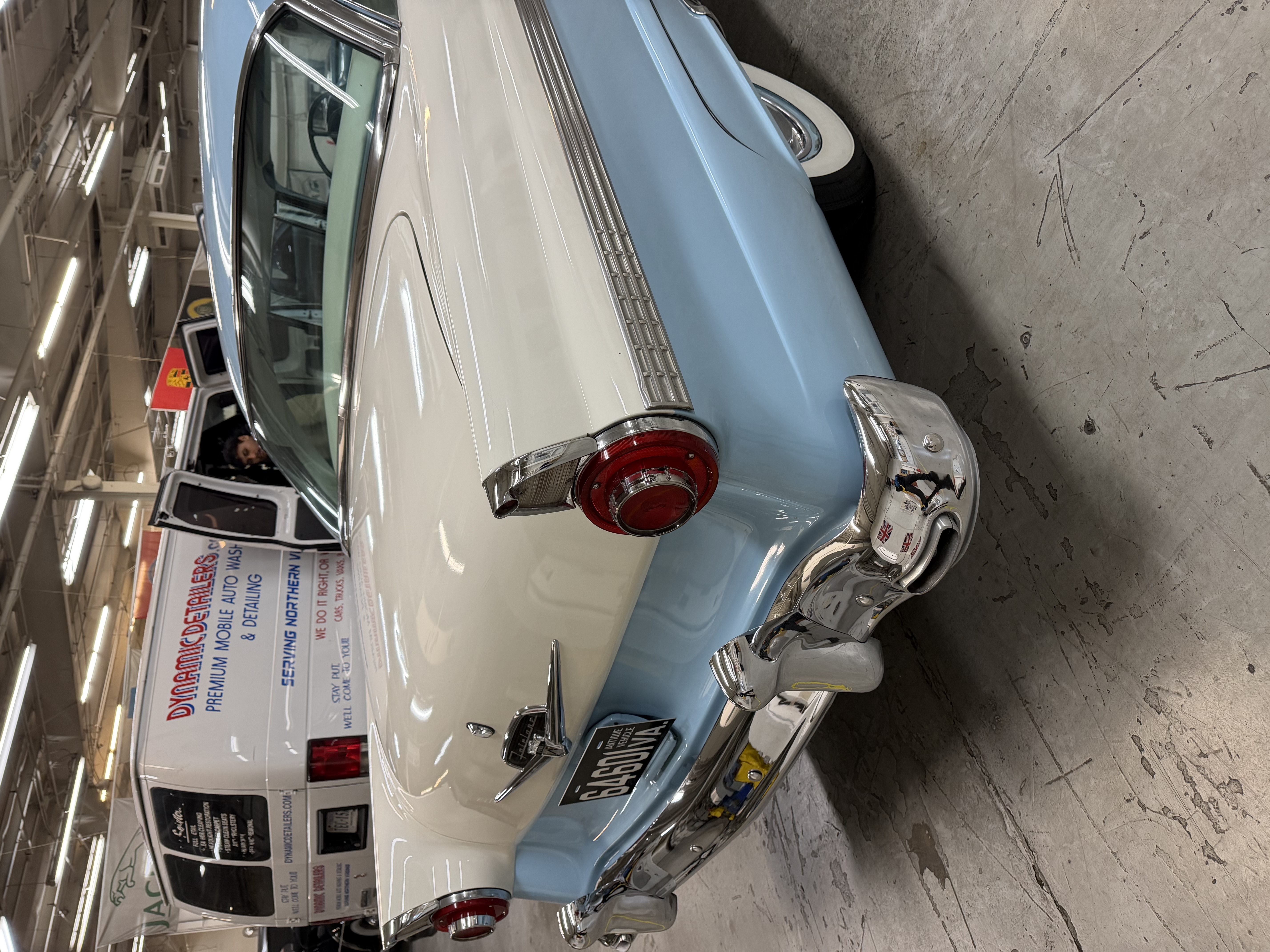 '57 Ford Fairlane Victoria — gleaming hood after detail