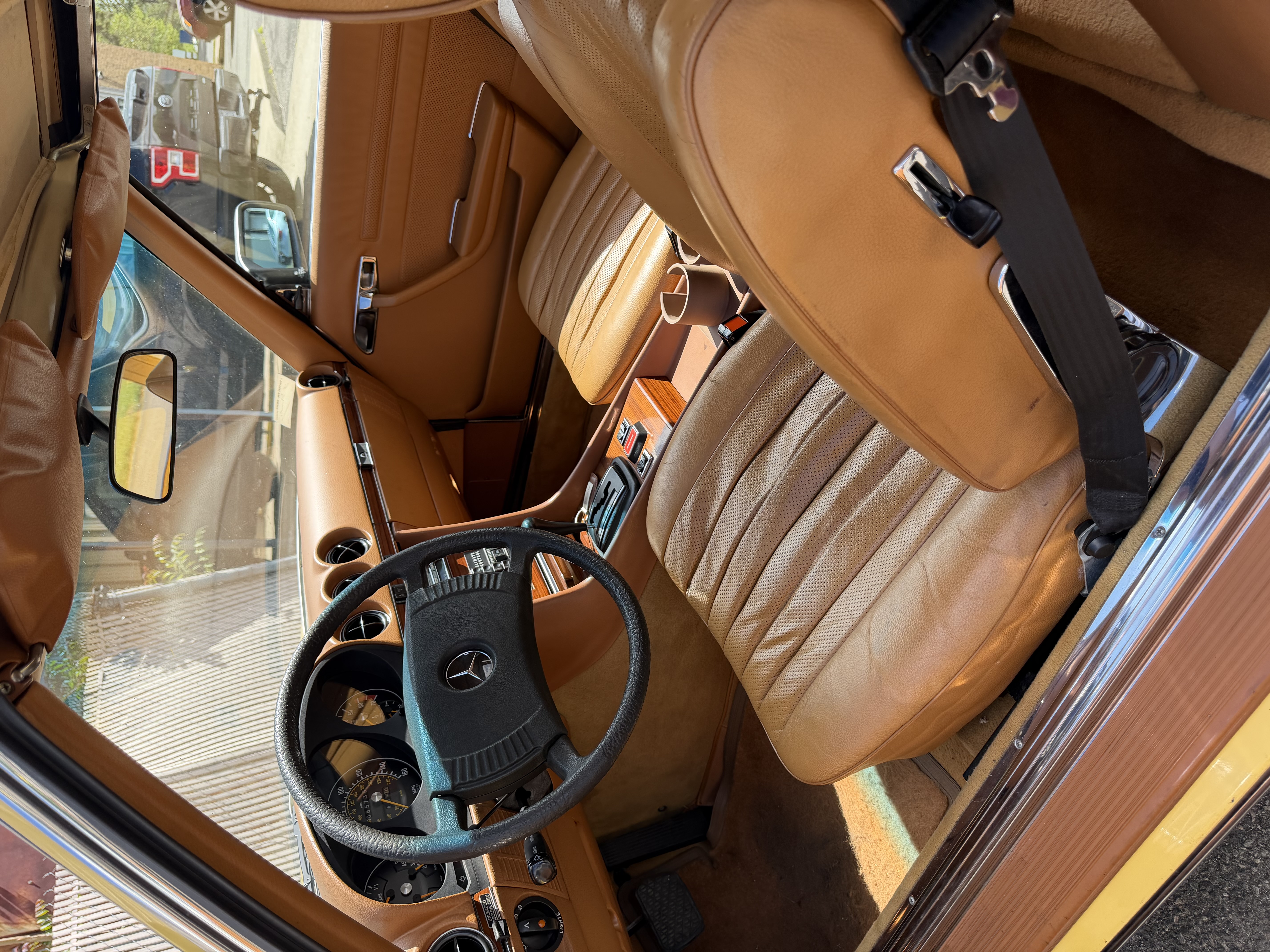 Classic Mercedes — polished chrome trim after detail